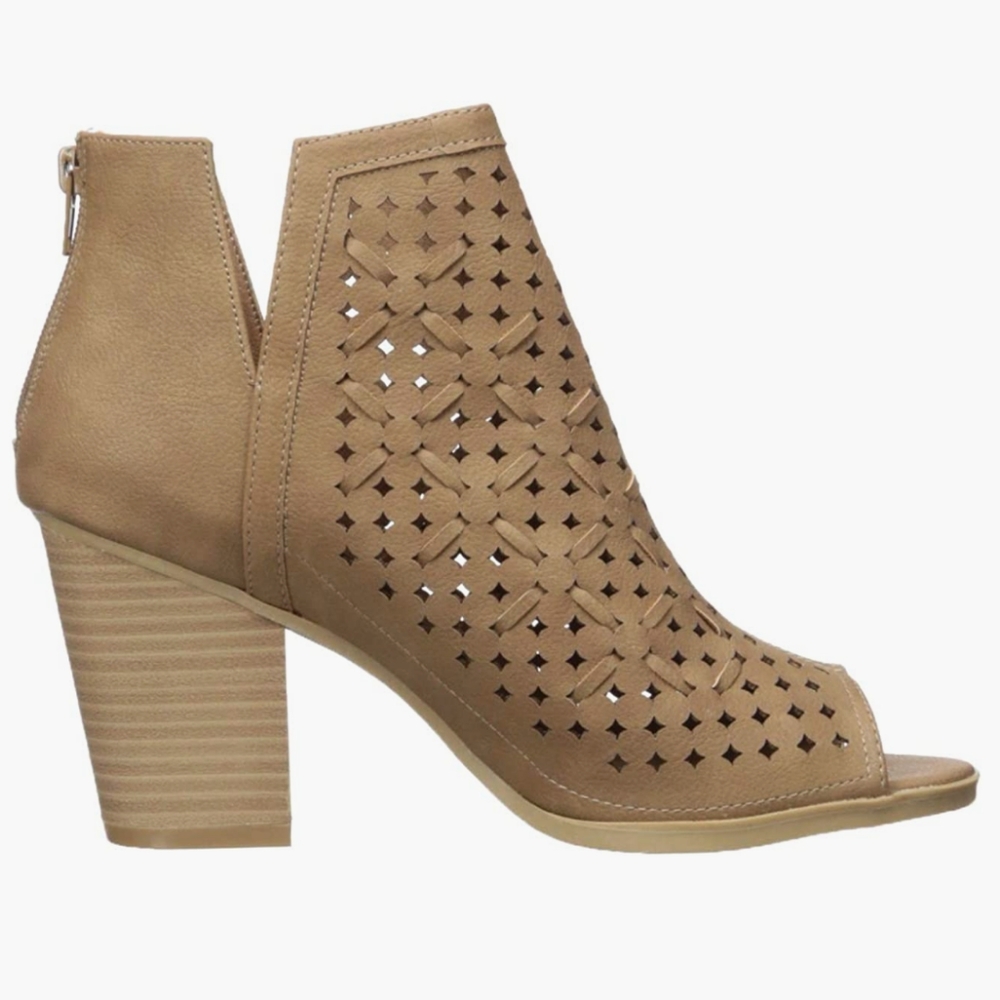 🪷Sugar Valentina Peep Toe Block Heel Ankle Bootie, NWOB